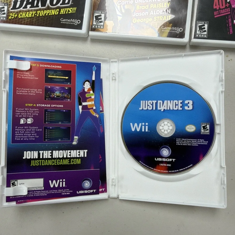 Lot Of 6 Dancing Nintendo Wii Games Just Dance 2,3, Country 1 And 2 And Summer